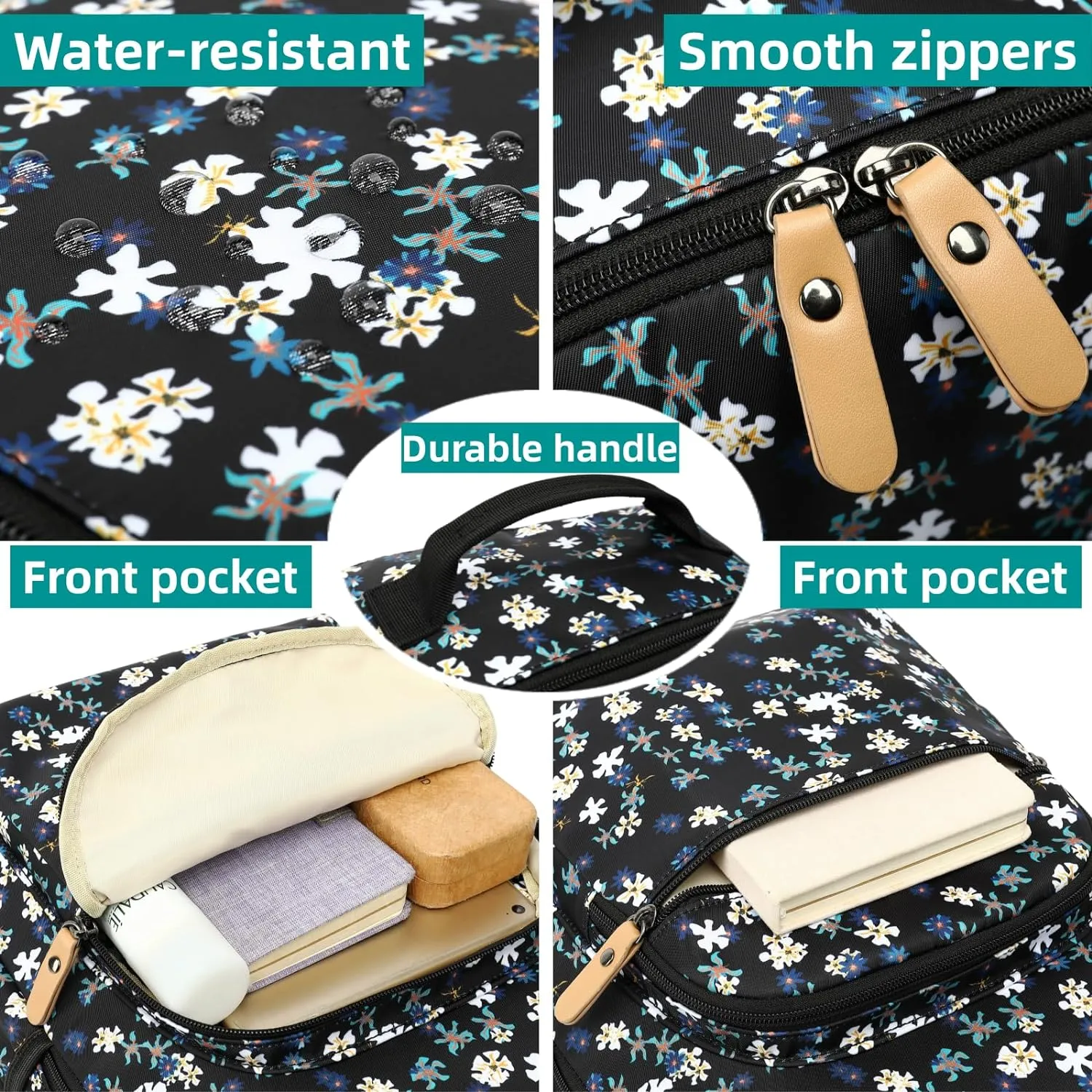 Leaper Water-resistant Floral Backpack Travel Bag bags Satchel