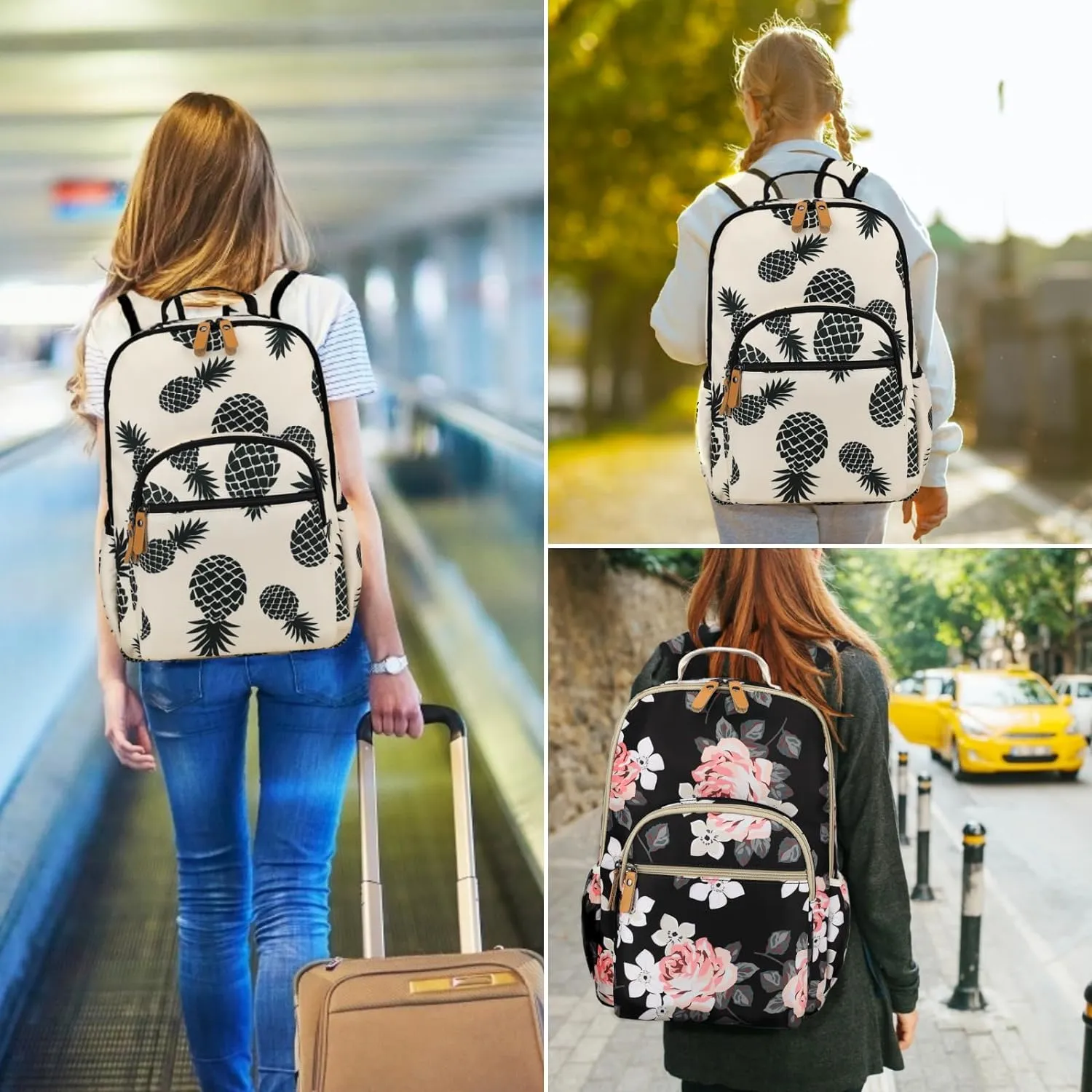 Leaper Water-resistant Floral Backpack Travel Bag bags Satchel