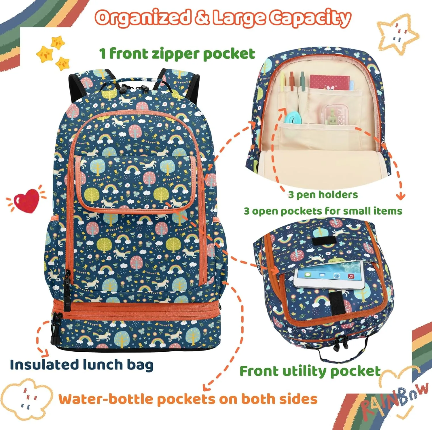 Leaper Water-resistant Floral Backpack Travel Bag bags Satchel