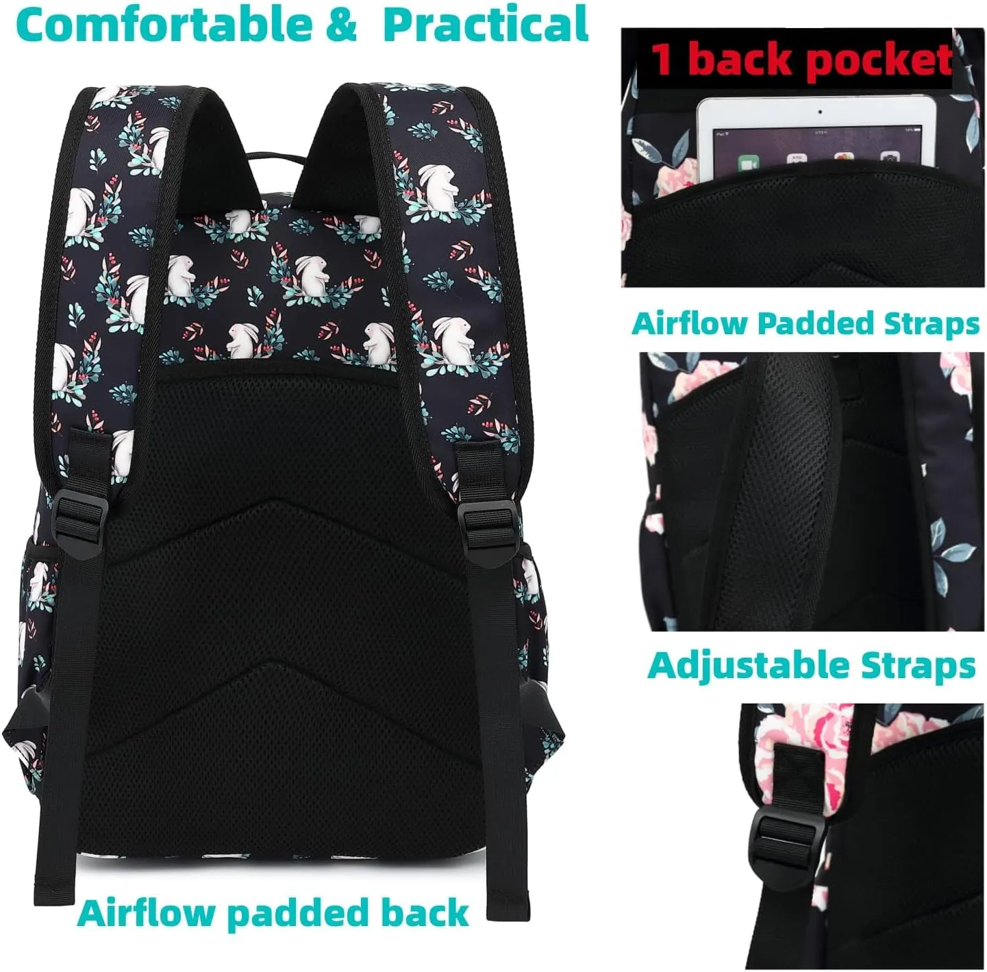 Leaper Water-resistant Floral Backpack Travel Bag bags Satchel