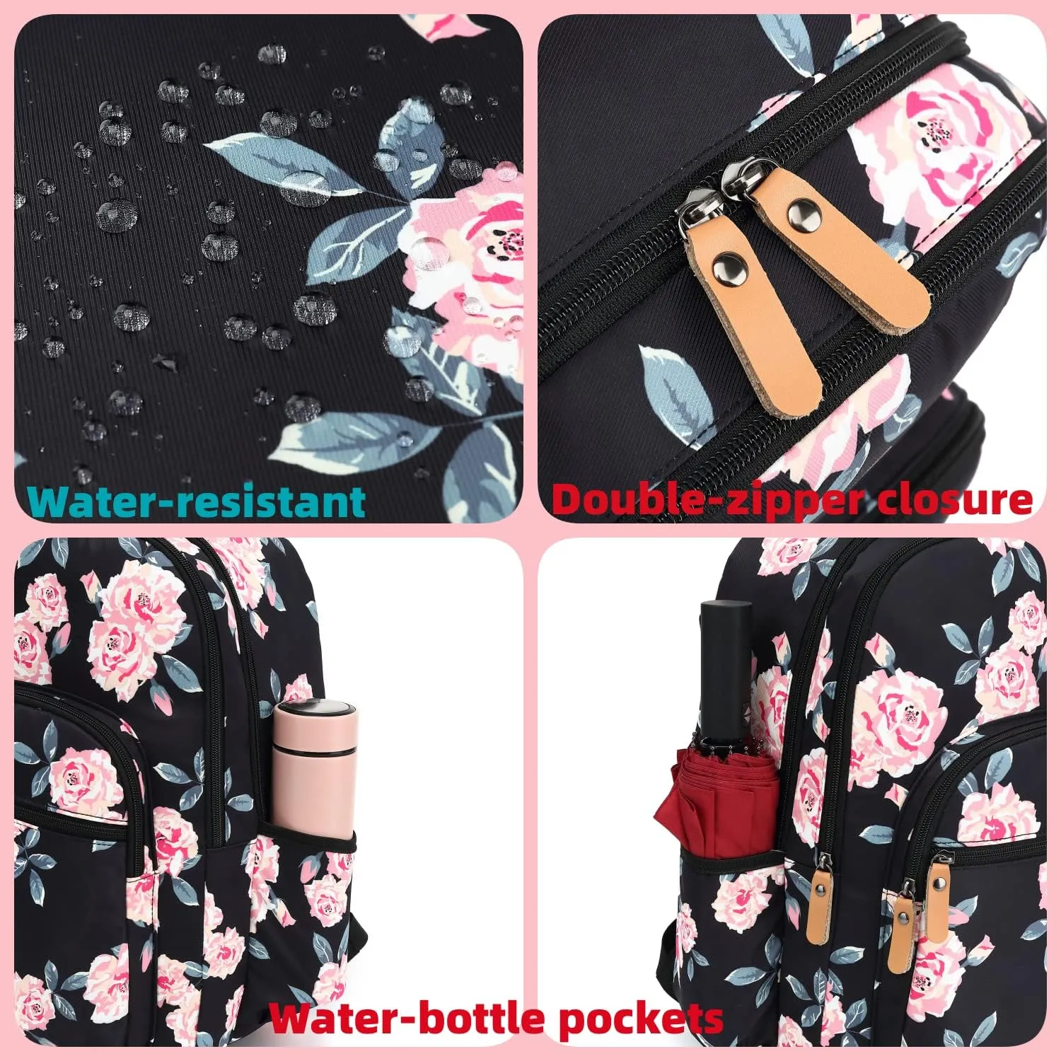 Leaper Water-resistant Floral Backpack Travel Bag bags Satchel