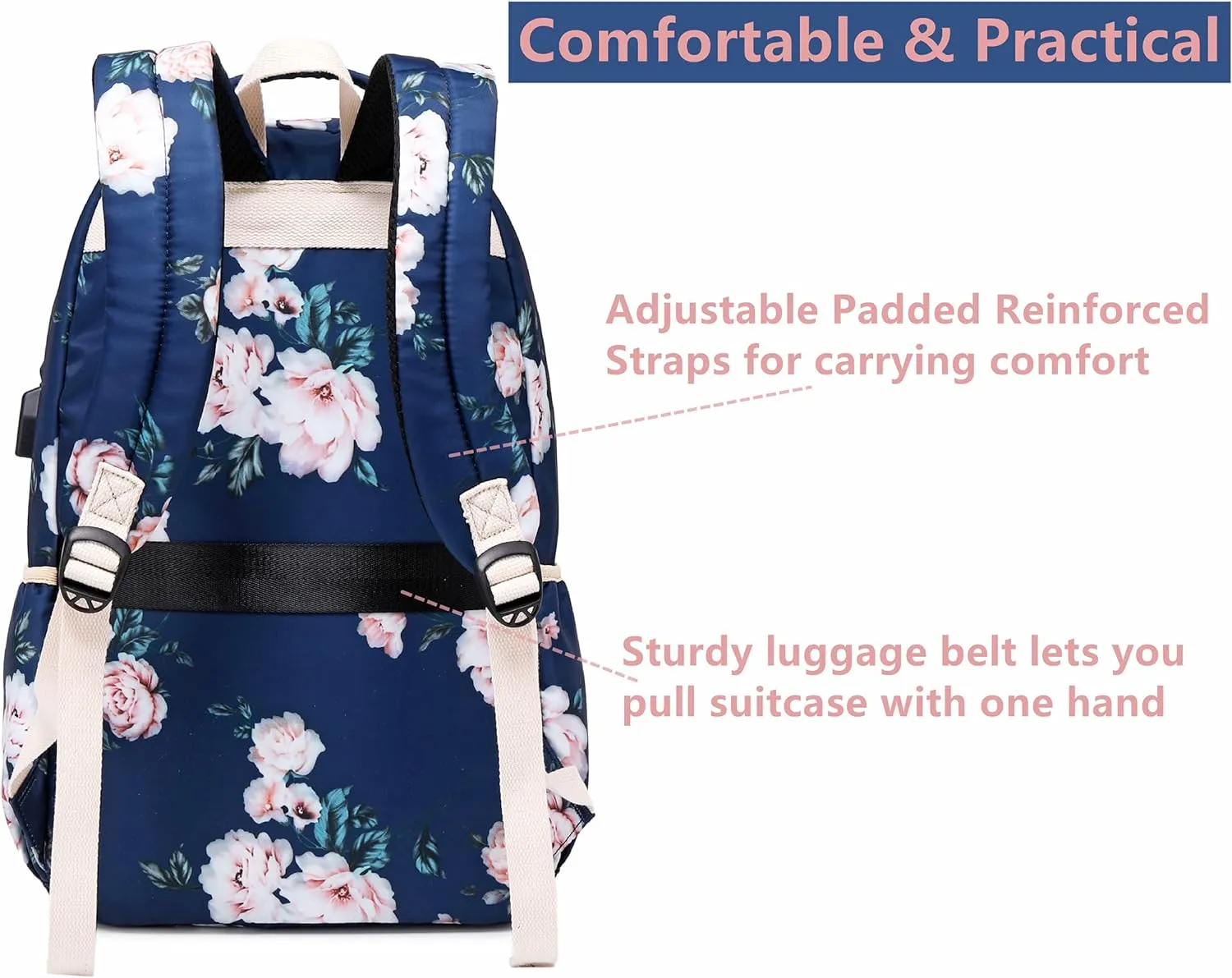 Leaper Water-resistant Floral Backpack Travel Bag bags Satchel