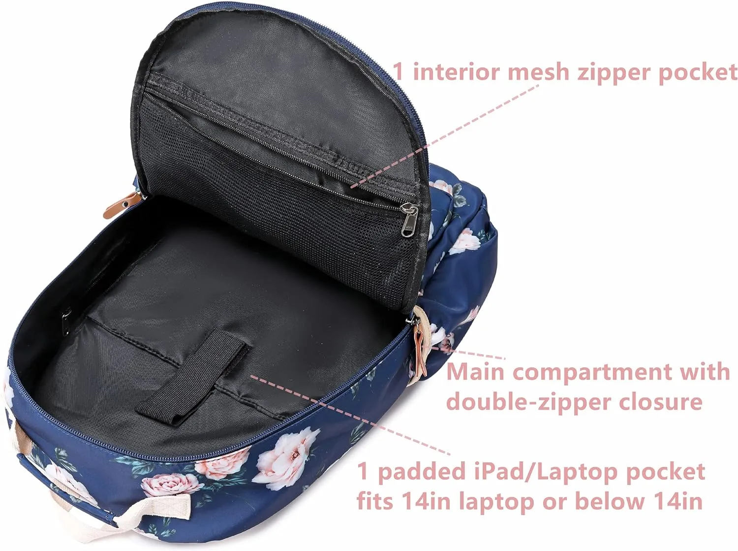 Leaper Water-resistant Floral Backpack Travel Bag bags Satchel