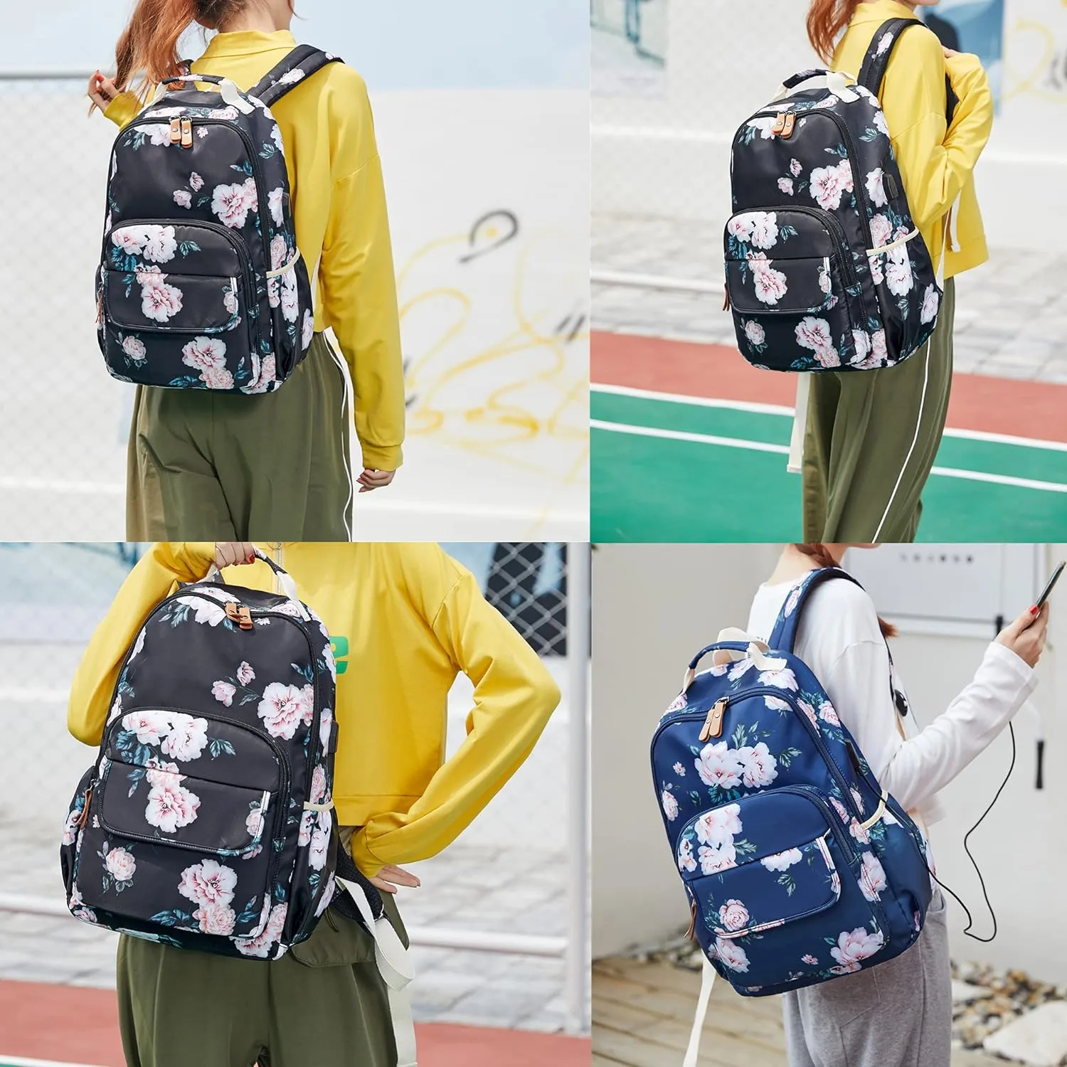 Leaper Water-resistant Floral Backpack Travel Bag bags Satchel