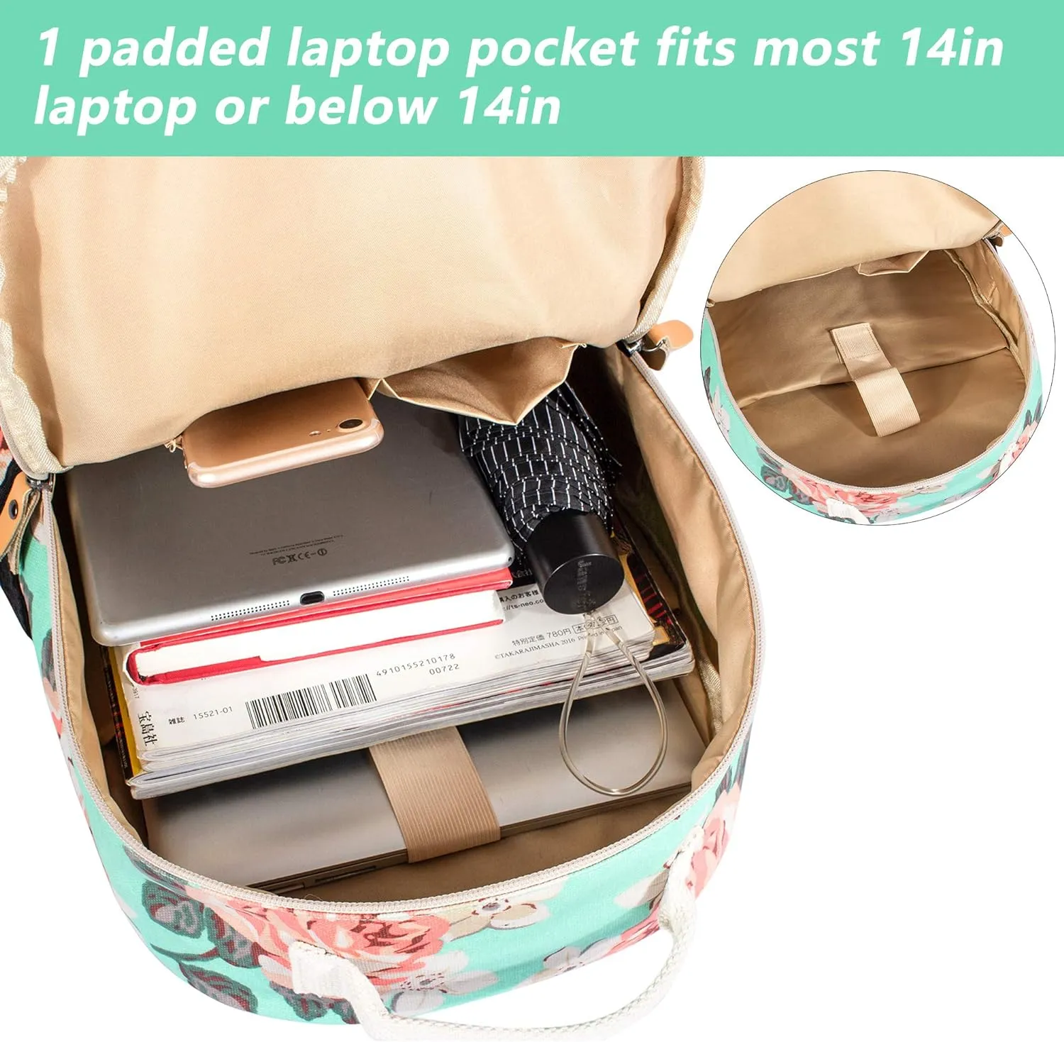 Leaper Water-resistant Floral Backpack Travel Bag bags Satchel