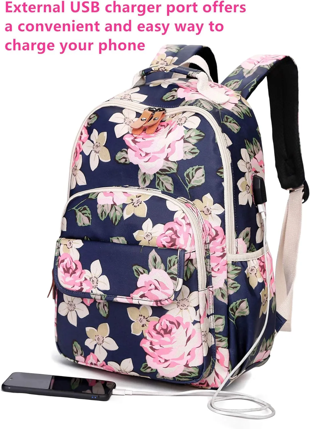 Leaper Water-resistant Floral Backpack Travel Bag bags Satchel