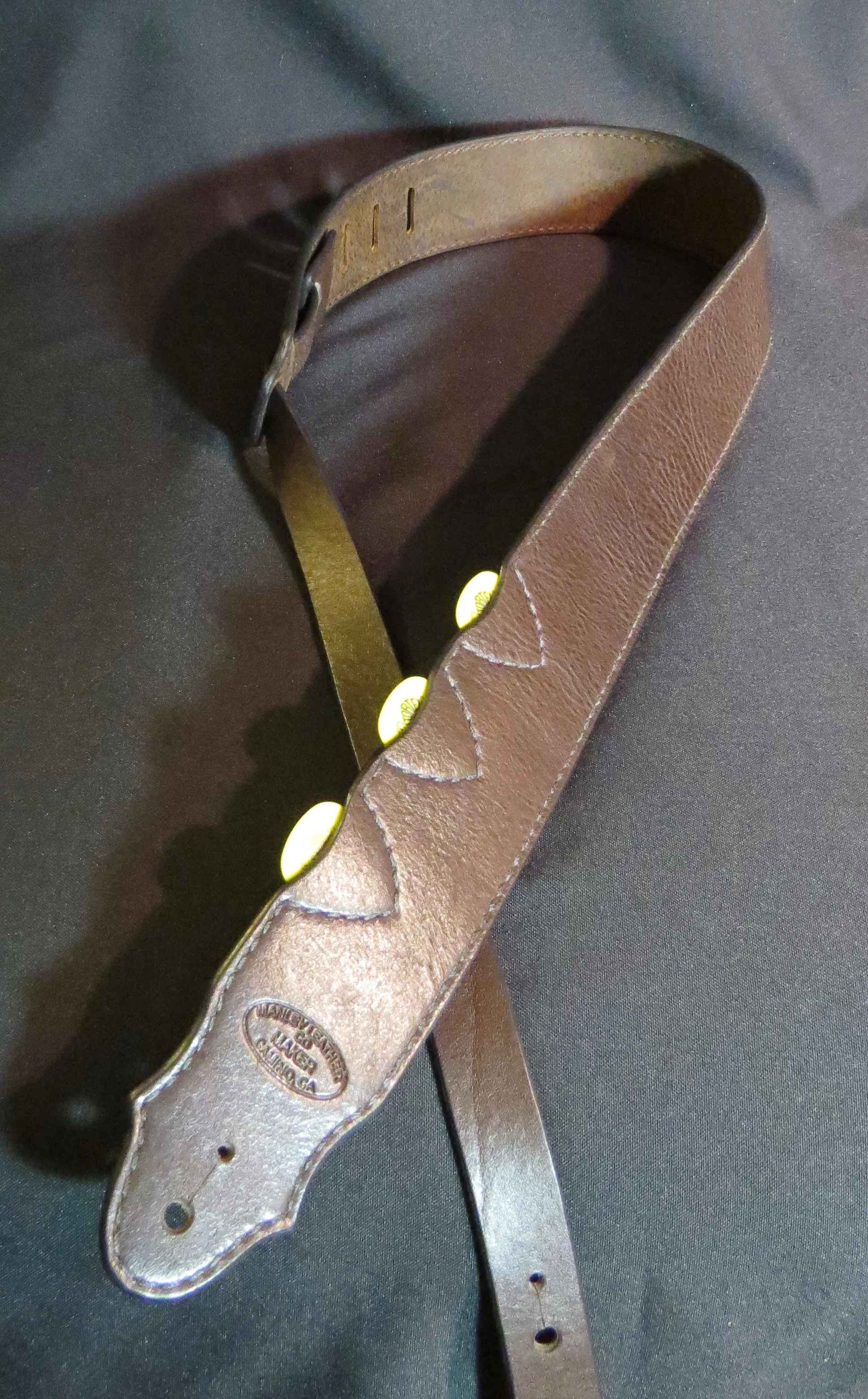 Leather Guitar Strap with Pick Holders 2 1/4" wide