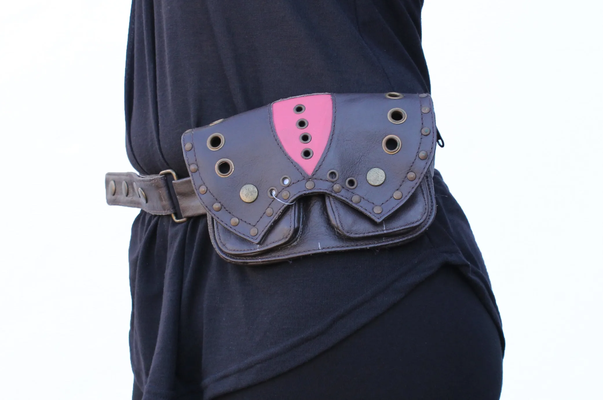 Leather Single Pocket Belt