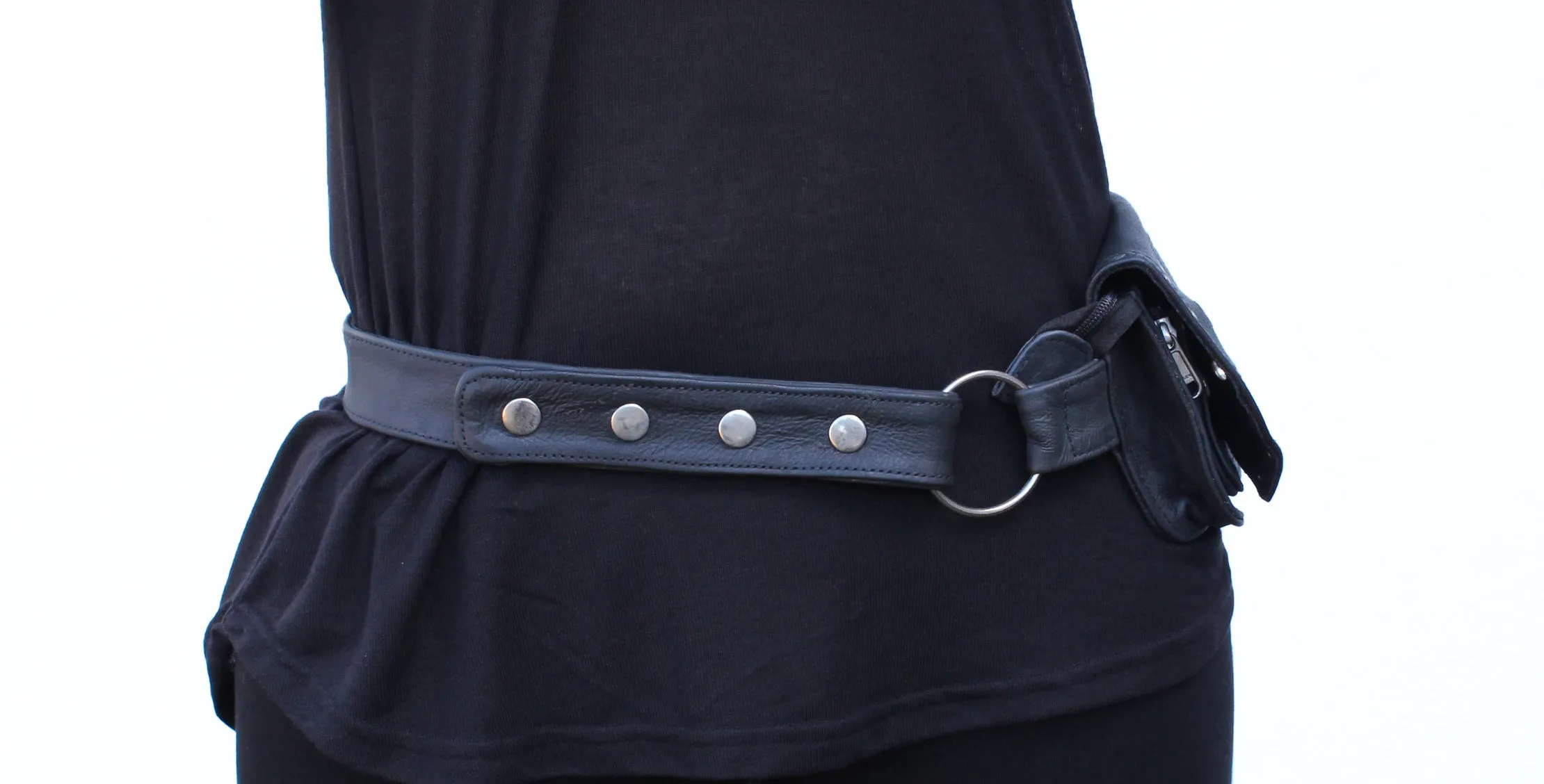 Leather Single Pocket Belt