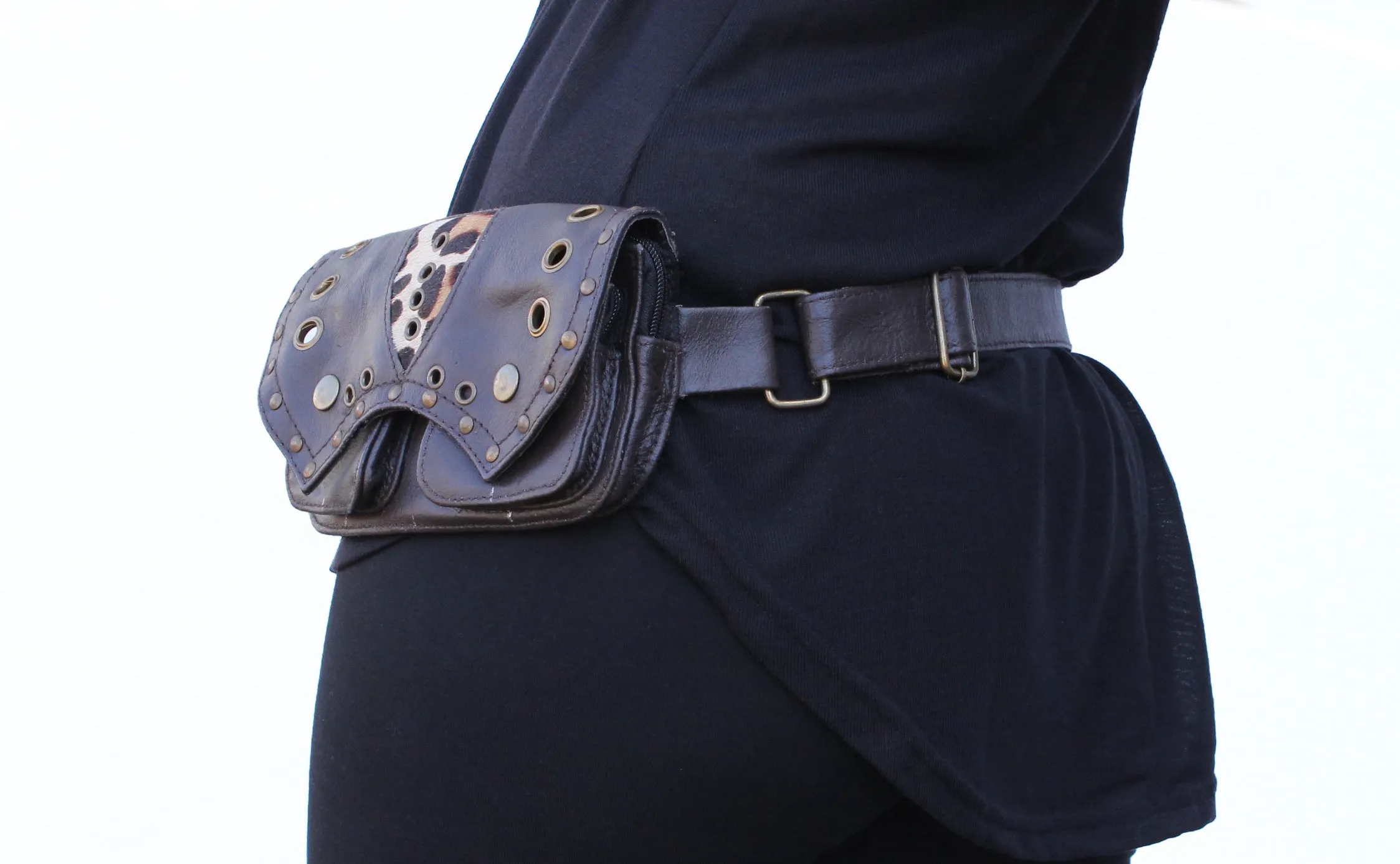 Leather Single Pocket Belt