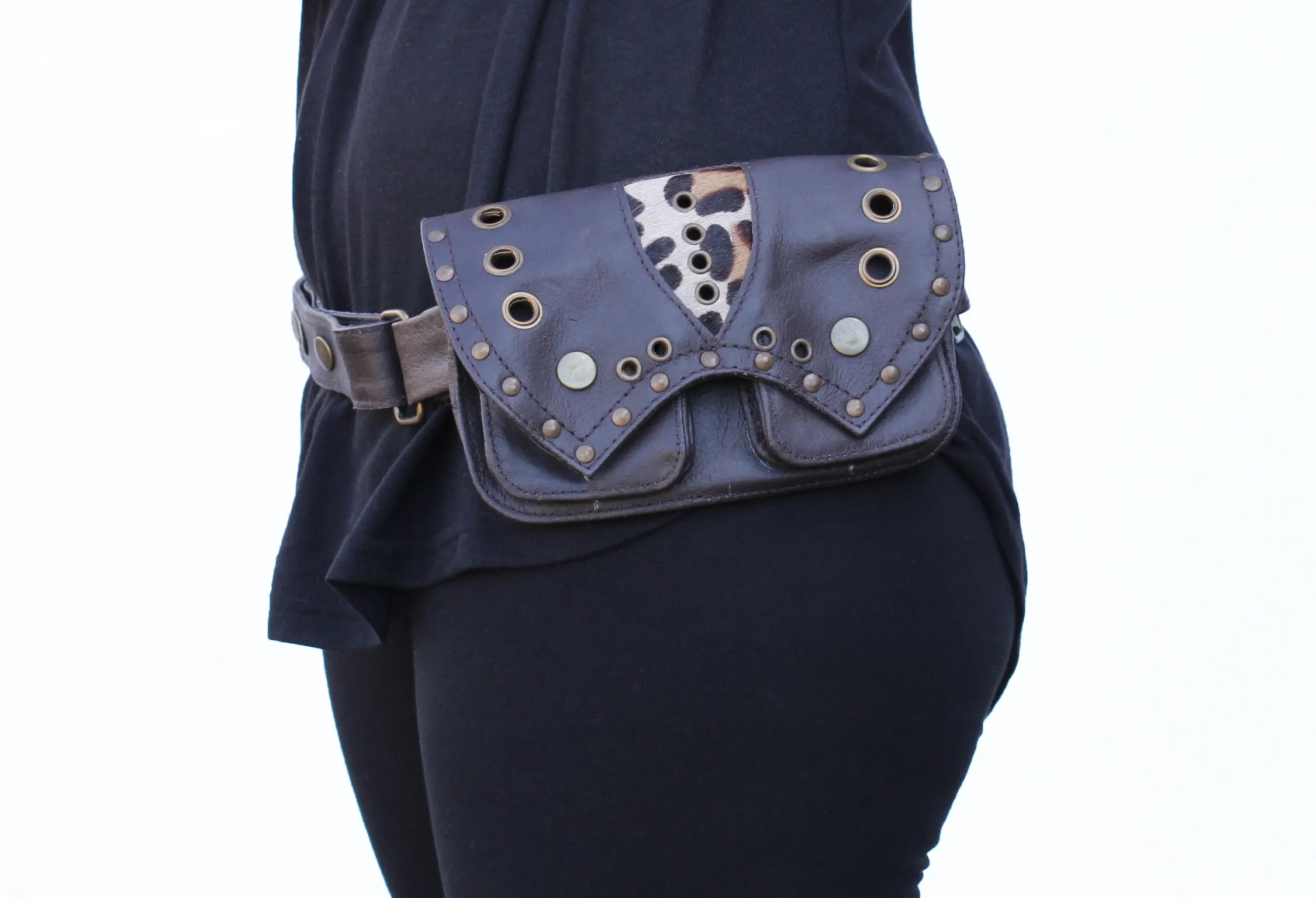 Leather Single Pocket Belt