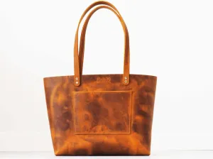 Leather Tote Bag | Camel Color