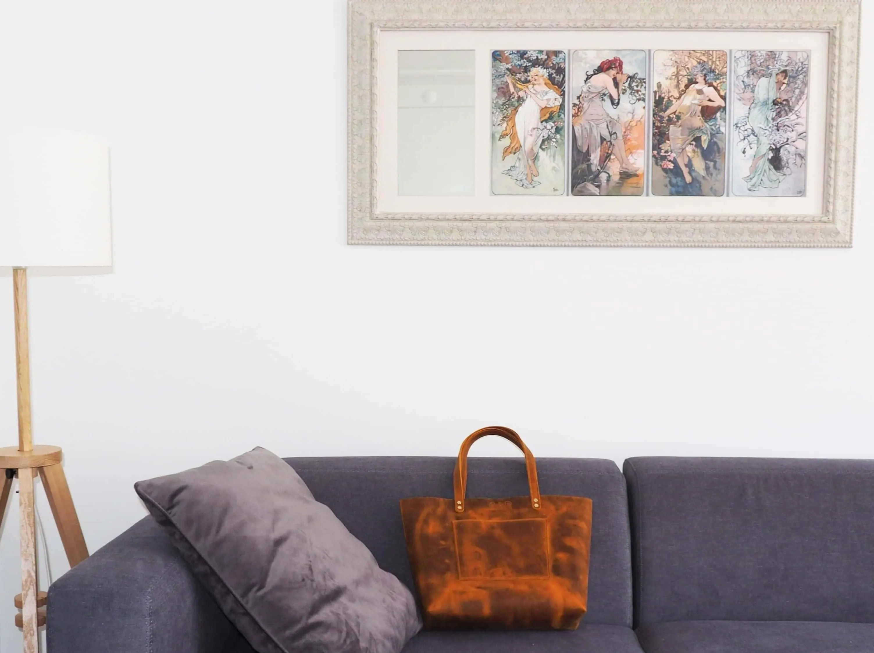 Leather Tote Bag | Camel Color