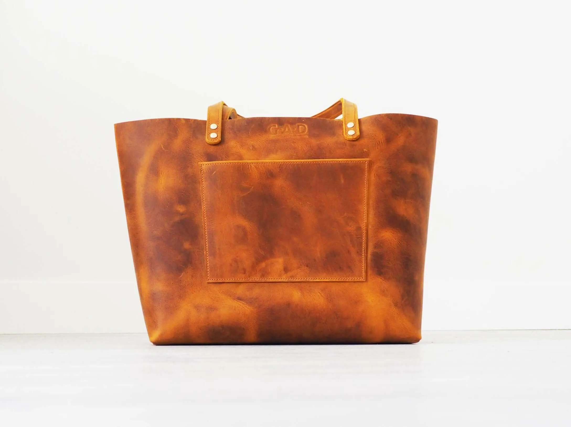 Leather Tote Bag | Camel Color