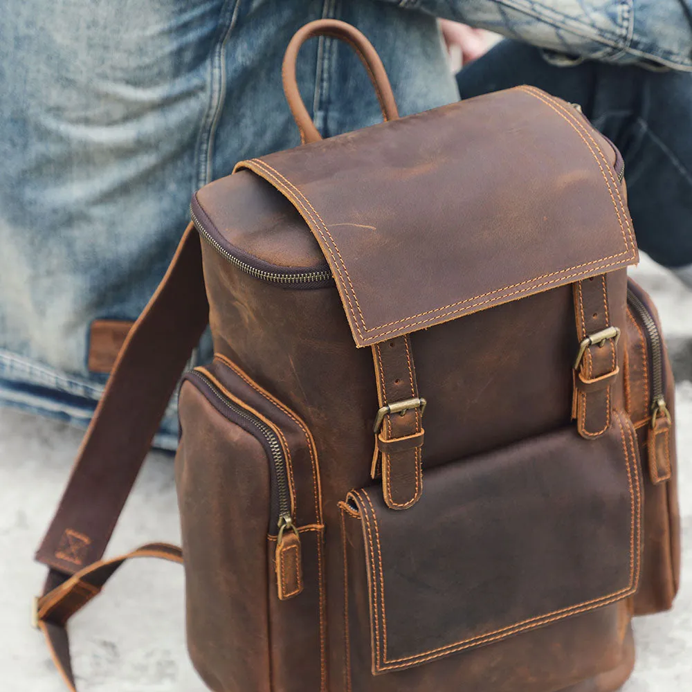 Leder-Laptop-Rucksack | HORE