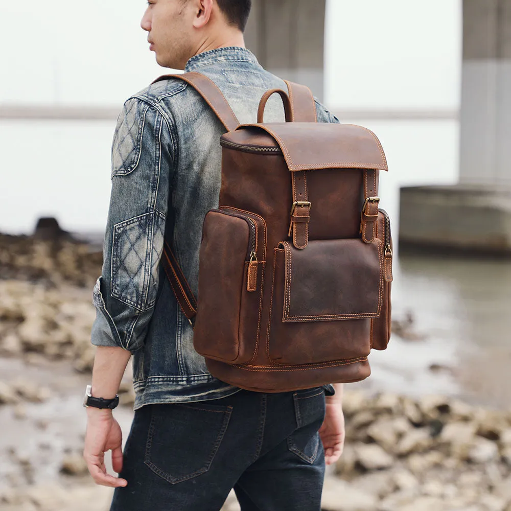 Leder-Laptop-Rucksack | HORE
