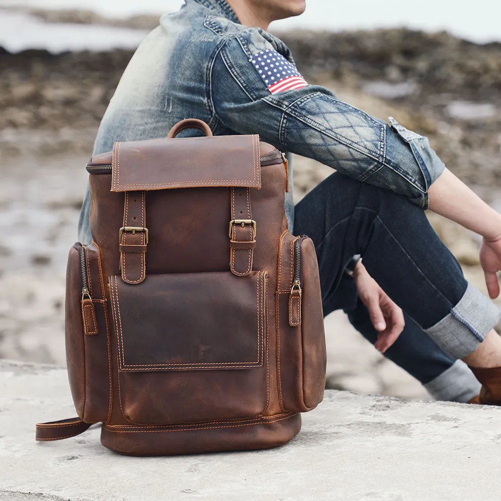Leder-Laptop-Rucksack | HORE