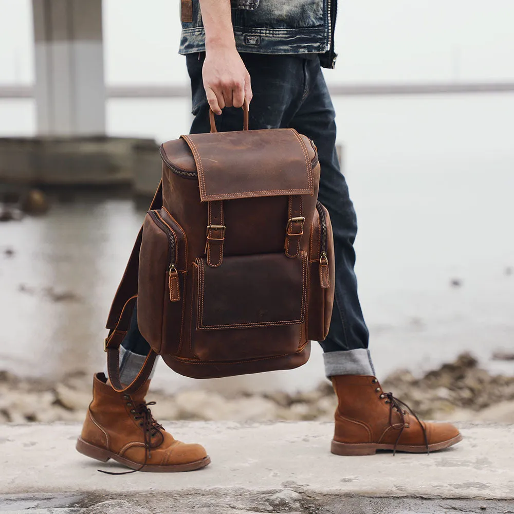 Leder-Laptop-Rucksack | HORE