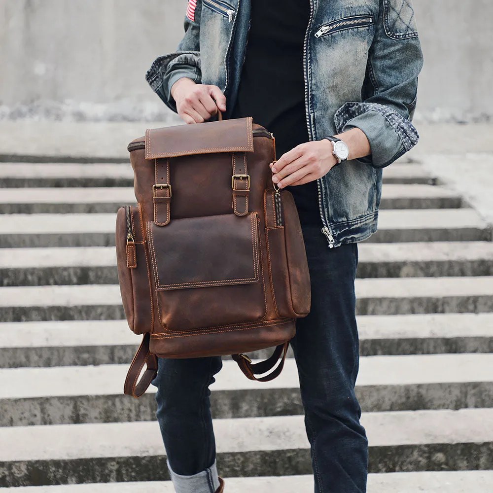 Leder-Laptop-Rucksack | HORE