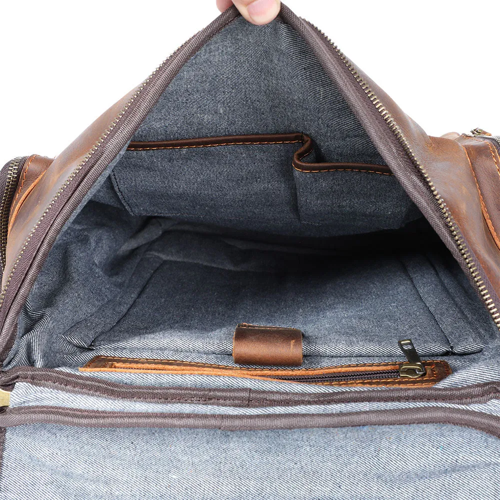 Leder-Laptop-Rucksack | HORE