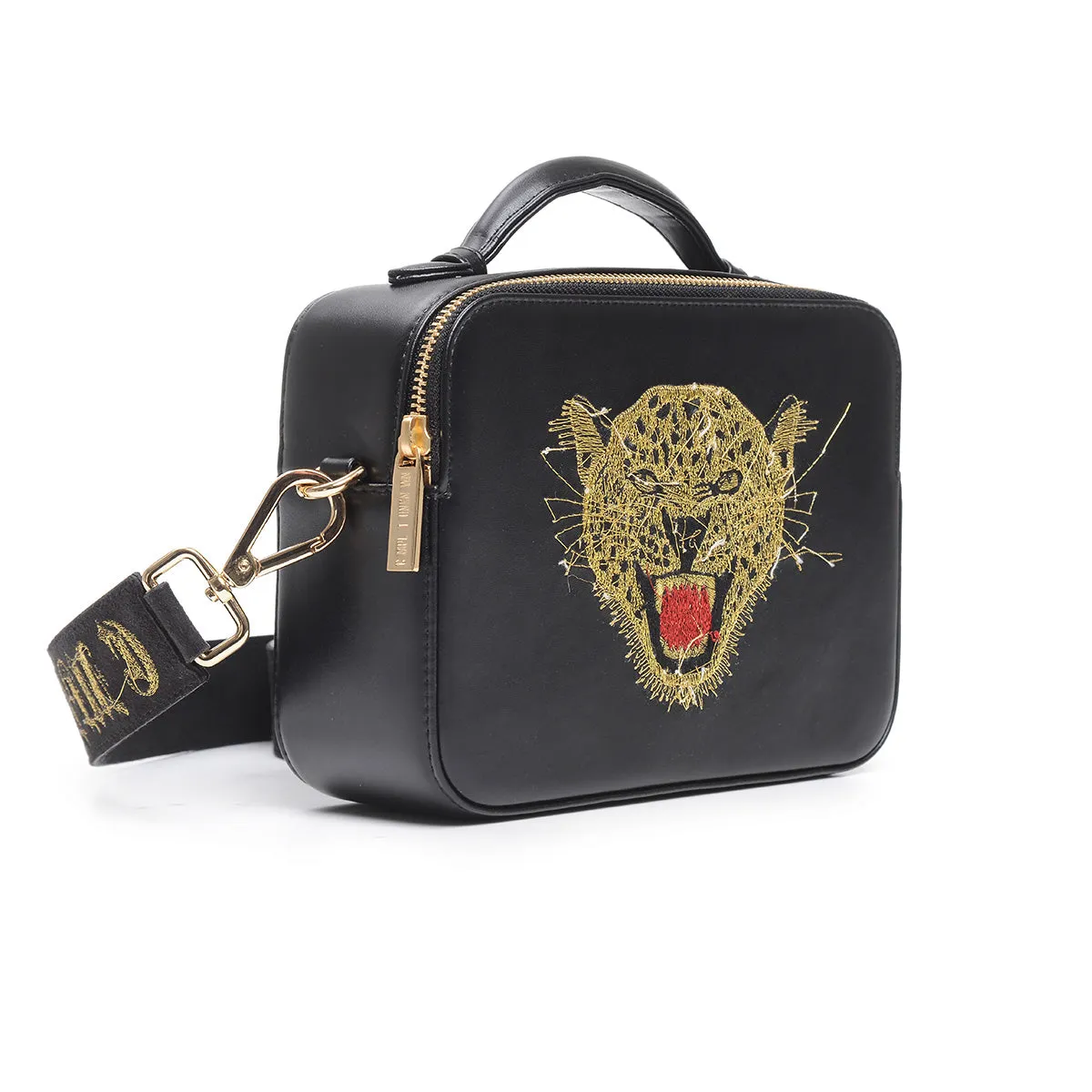 LEOPARD REVERSE EMBROIDERED CROSSBODY BAG