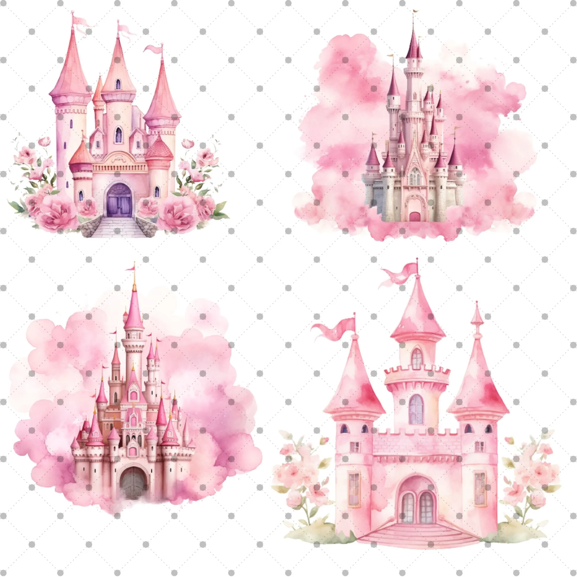 Little Princess Clipart, Watercolor Princess Clipart, Little Princess Ornaments,  Baby Princess, Castle Sublimation Design, Princess Birthday, Fairytale Princes 020
