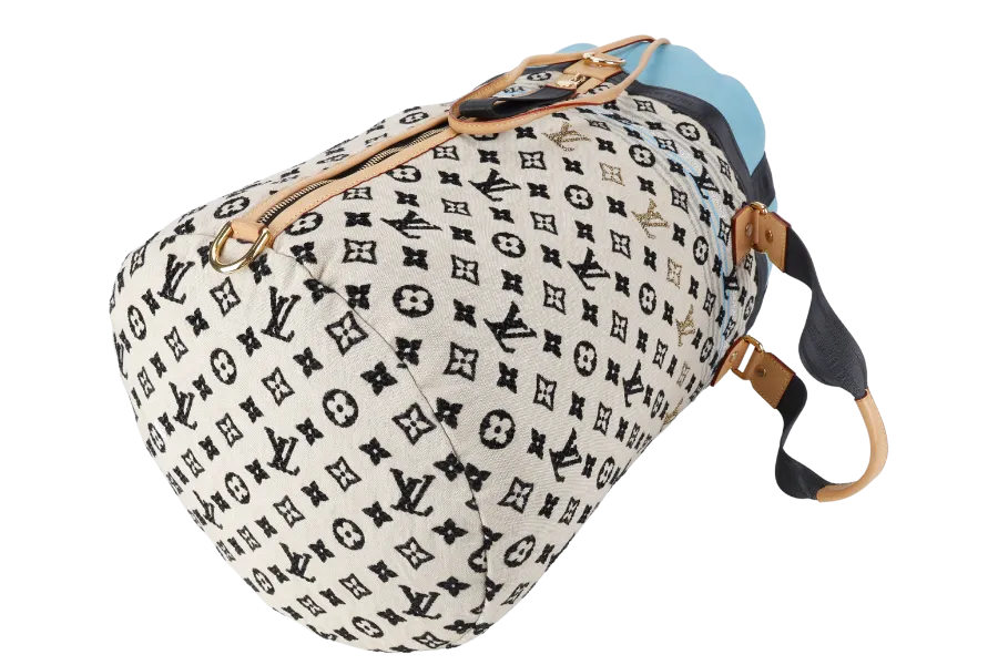 LOUIS VUITTON LIMITED EDITION CHECHE GYPSY BOHEMIAN BAG MONOGRAM BLUE ROUGE SILVER HARDWARE