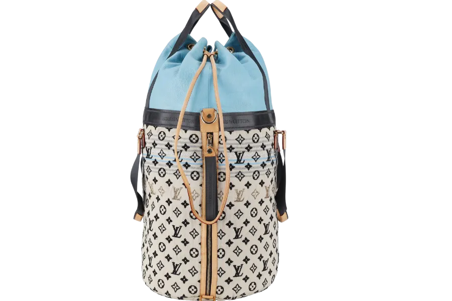 LOUIS VUITTON LIMITED EDITION CHECHE GYPSY BOHEMIAN BAG MONOGRAM BLUE ROUGE SILVER HARDWARE