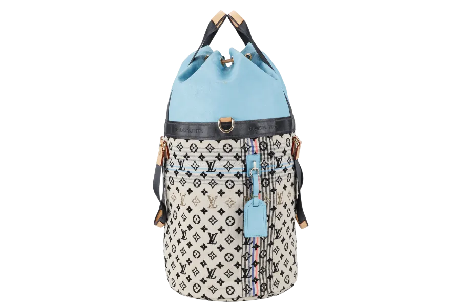 LOUIS VUITTON LIMITED EDITION CHECHE GYPSY BOHEMIAN BAG MONOGRAM BLUE ROUGE SILVER HARDWARE