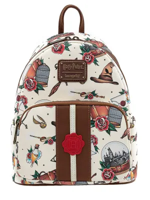 Loungefly x Harry Potter Tattoo Mini Backpack All-Over Print