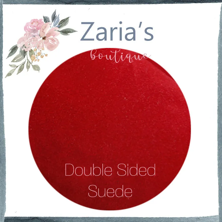 Luxe DOUBLE SIDED Suede Nubuck Faux Leather Sheets ~ Bold Red