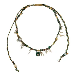 Malachite Diamond Dope Leather Rockstar Necklace