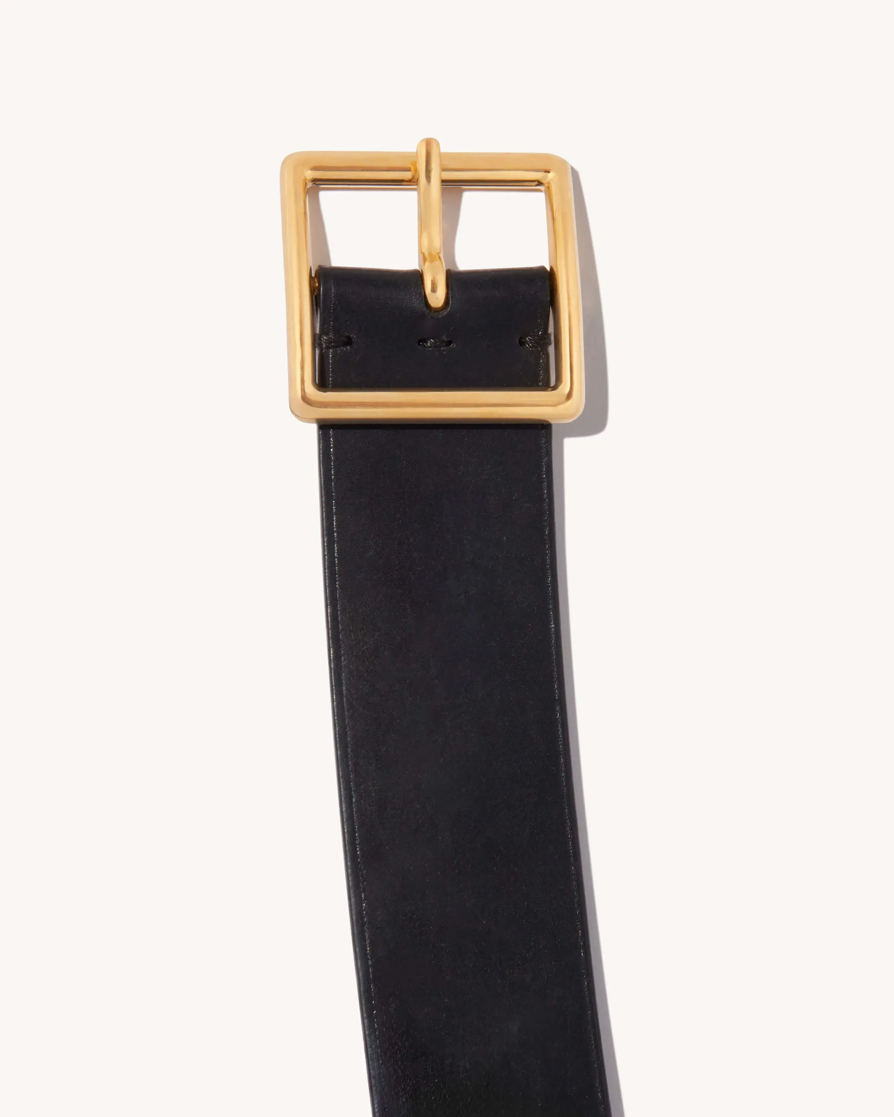 MARCELA BELT IN BLACK WITH ANTIQUE BRASS BUCKLE