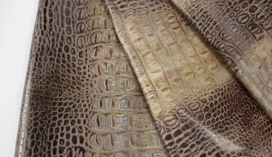 Marshmallow Crocodile Embossed Leather2.5-3 oz. - Perfect for Handbags and Leather Crafts!