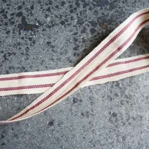 May Arts Ribbon : Striped Cotton Ribbon - Burgundy