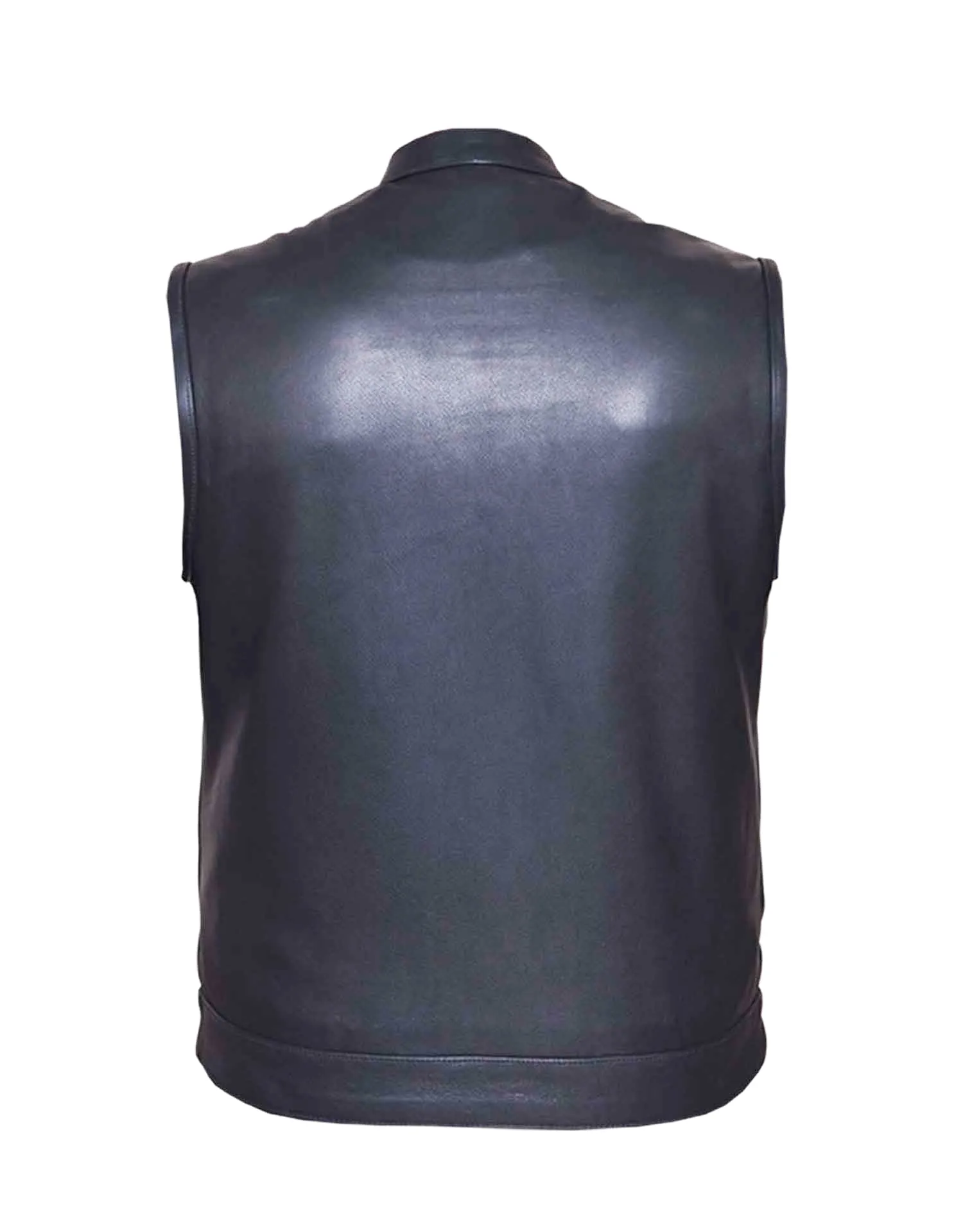 Men's Premium SOA Style Collared Leather Club Vest