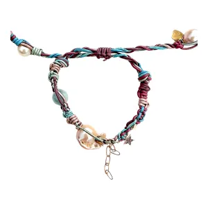 METALLIC BARBIE BEACH ROSE GOLD BAROQUE PEARL ROCKER BRACELET
