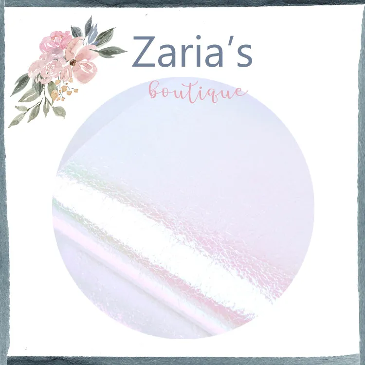 Metallic Faux Leather ~ White Opal Mother Of Pearl ~ Pleather ~ Leatherette