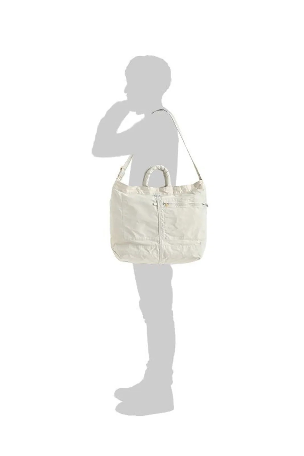 Mile 2Way Tote Bag (L) - White