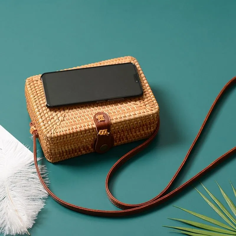 Mini Bamboo Round Straw Rattan Bags Handmade