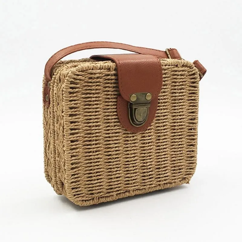 Mini Bamboo Round Straw Rattan Bags Handmade