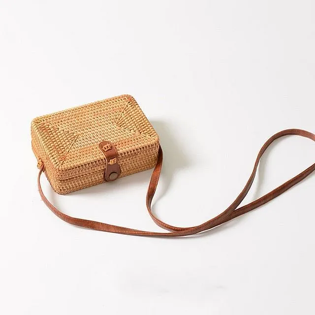 Mini Bamboo Round Straw Rattan Bags Handmade