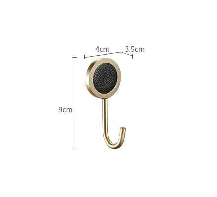 Modern Brass Shell Leather Wall Organizer Hook