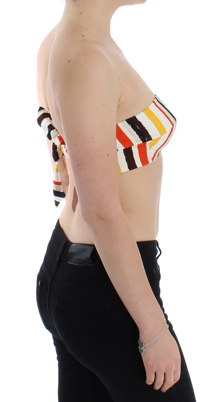Multicolor striped bandeau top