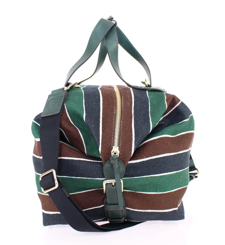 Multicolor striped travel bag