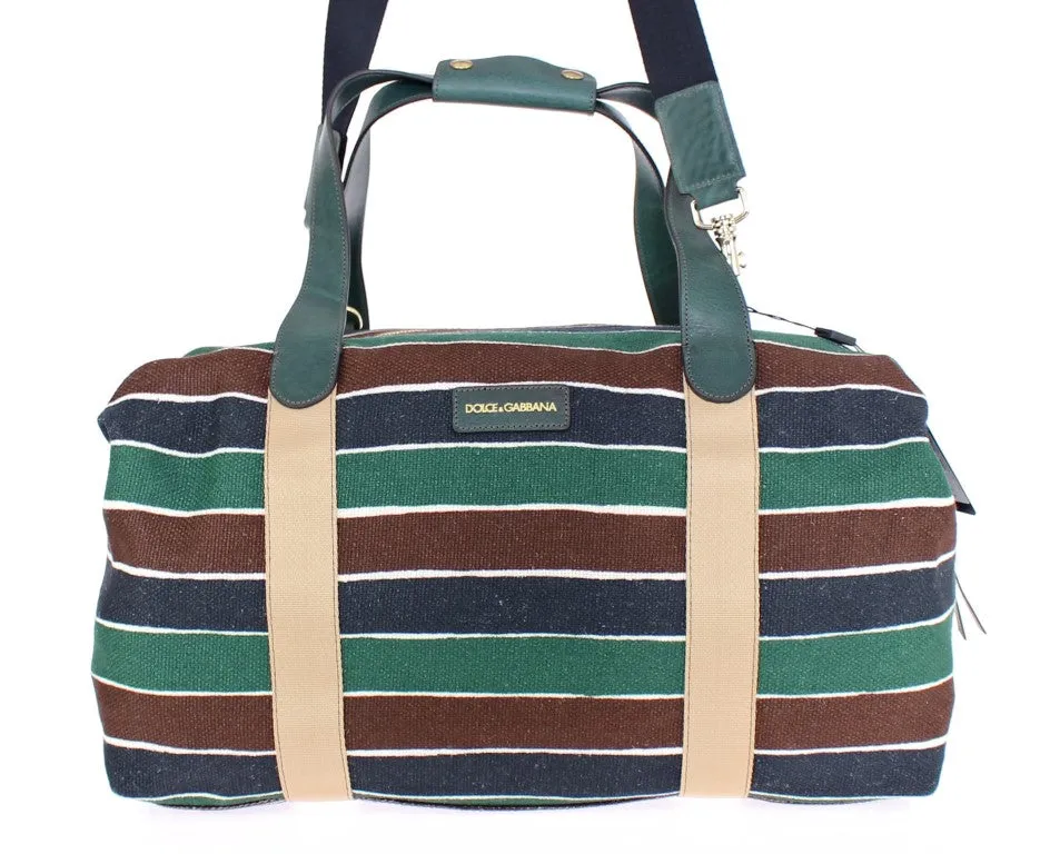 Multicolor striped travel bag