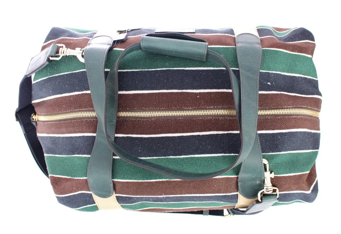 Multicolor striped travel bag