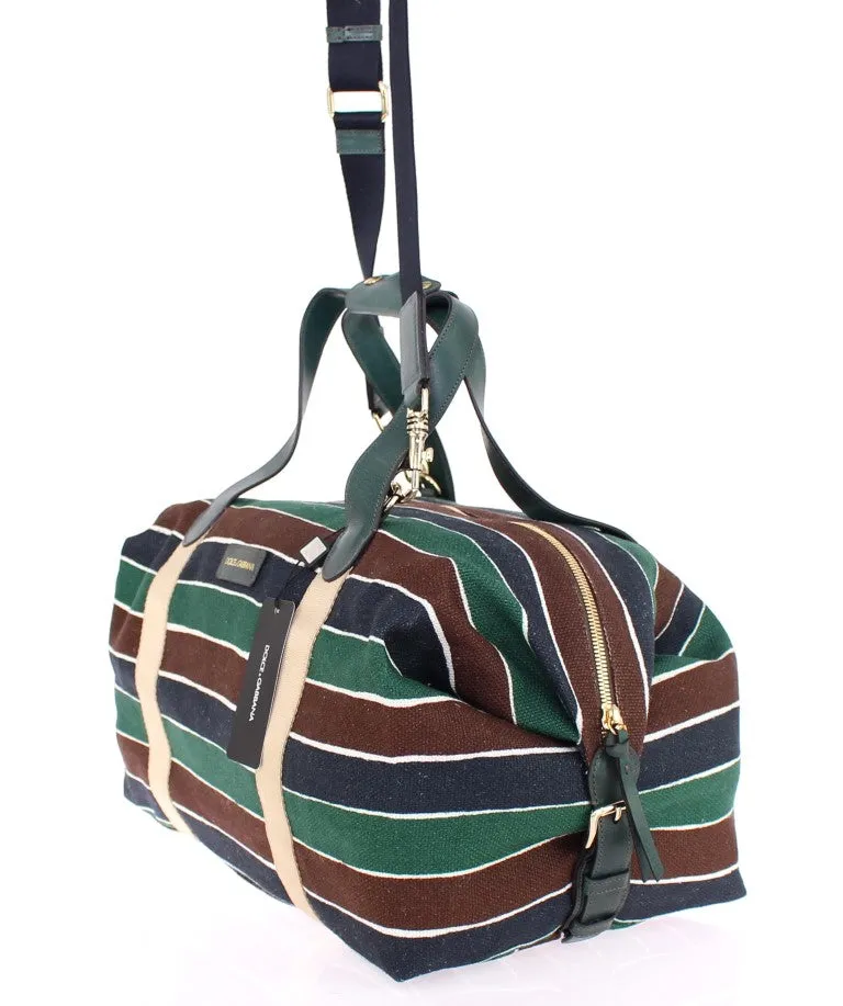 Multicolor striped travel bag