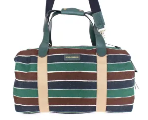 Multicolor striped travel bag
