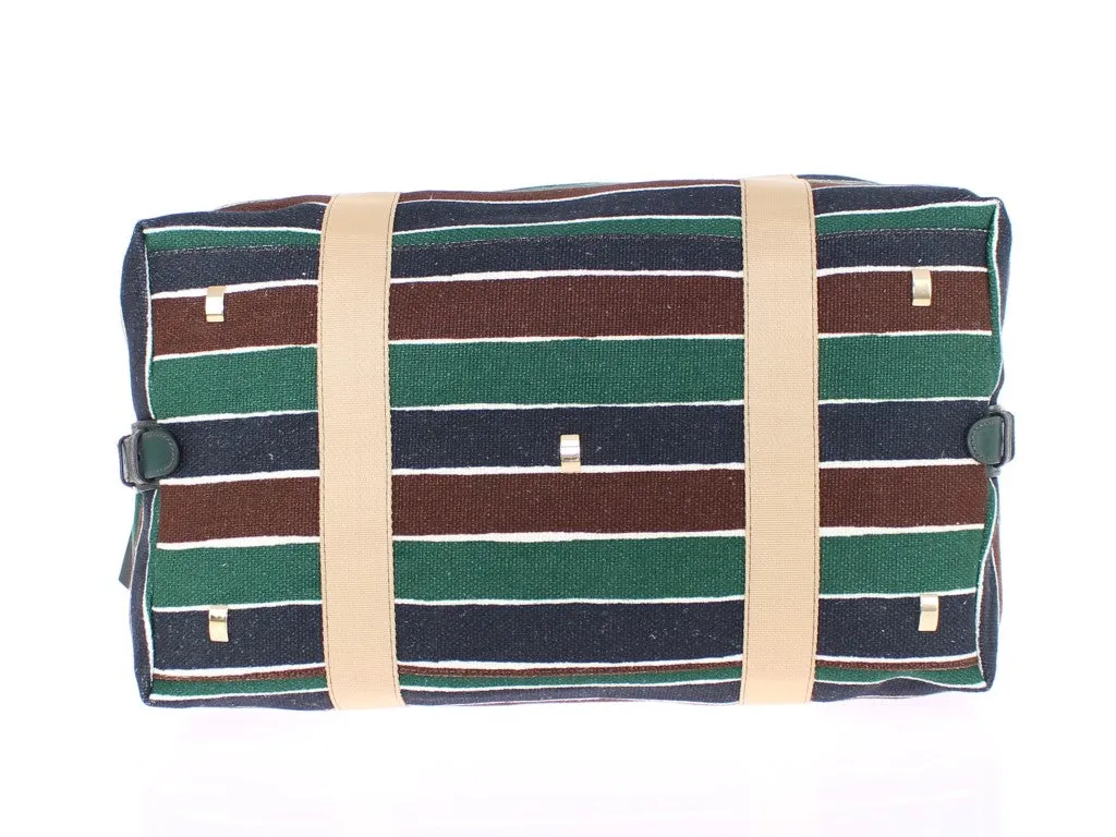 Multicolor striped travel bag